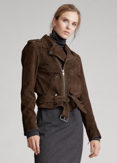 Women's Polo Ralph Lauren Suede Moto Jackets | 350496THX